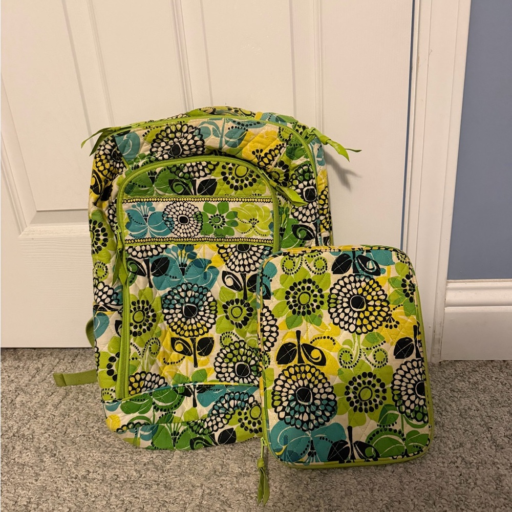 Vera Bradley backpack and tablet pouch Set